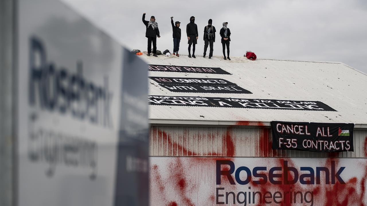 Protestesters on the factory roof (file image)
