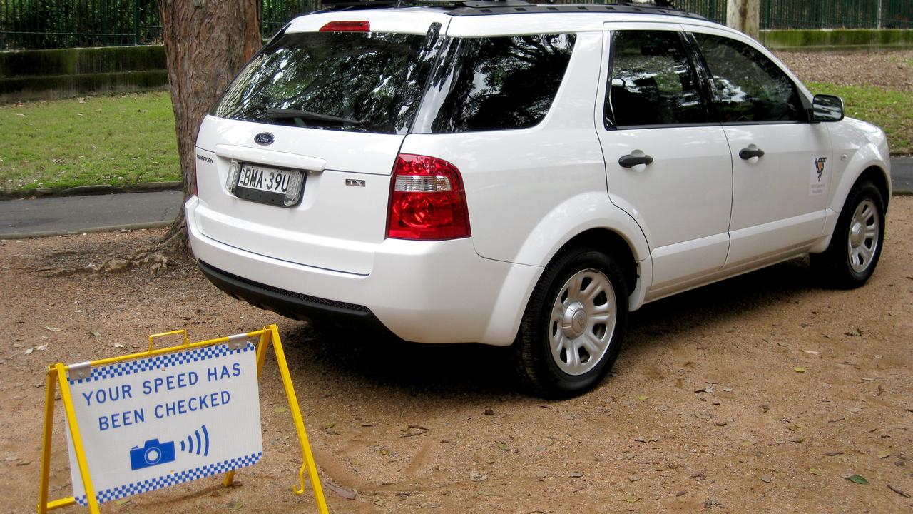A mobile speed camera.