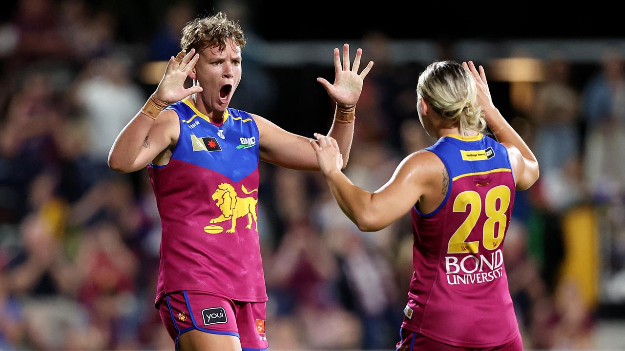 Brisbane's Dakota Davidson (left).