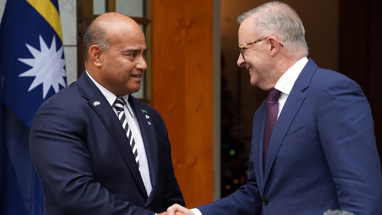 Nauru President David Adeang and Prime Minister Anthony Albanese