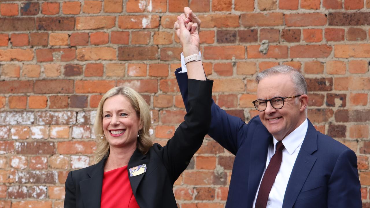 Rebecca White and Anthony Albanese (file image)