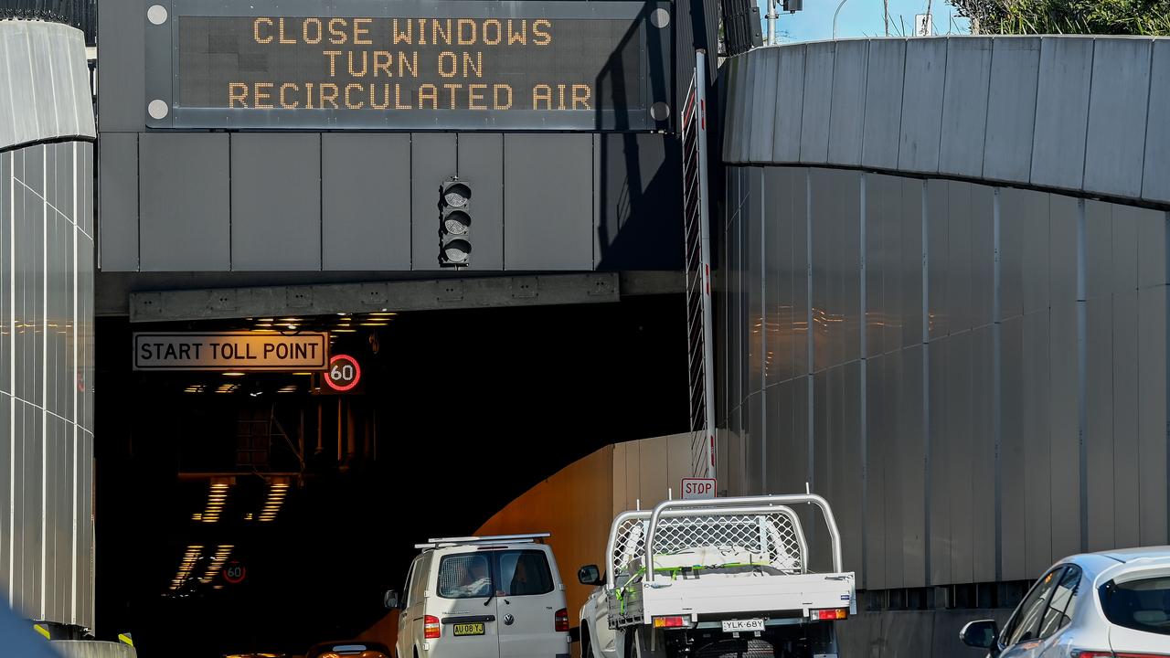 Cars enter a toll road