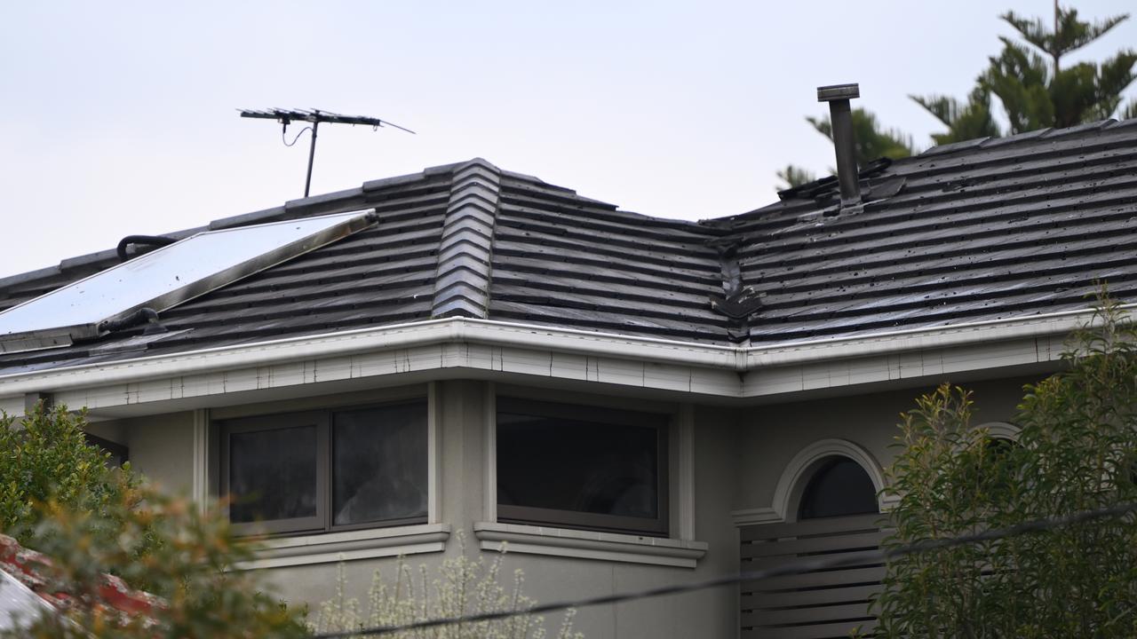 Fire damage on a home roof
