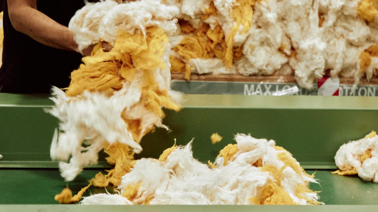 Wool being prepared for use in a sustainable textiles project