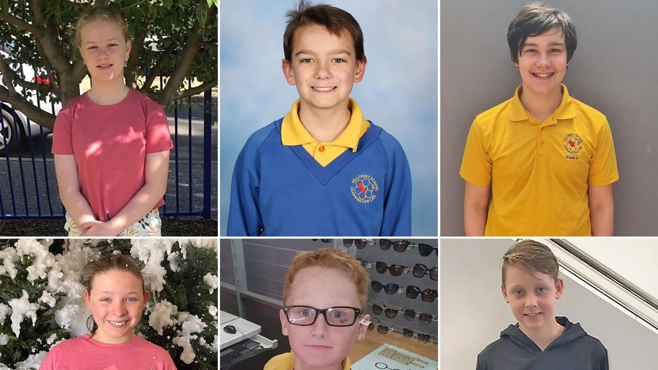 A composite photo of the six children