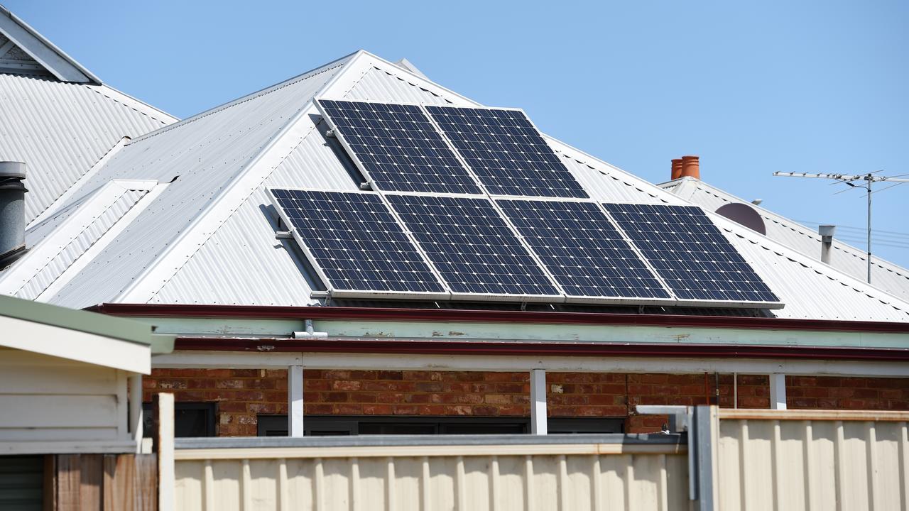 Solar panels on a house