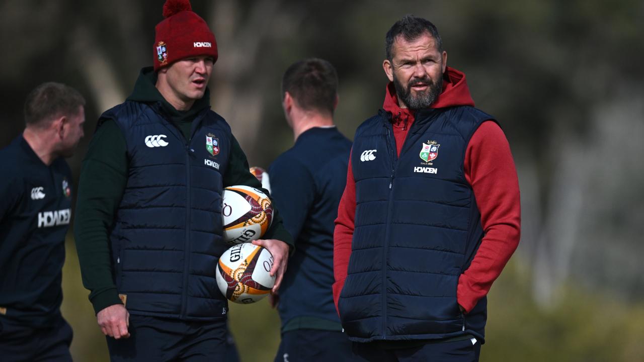 Lions coach Andy Farrell (right)