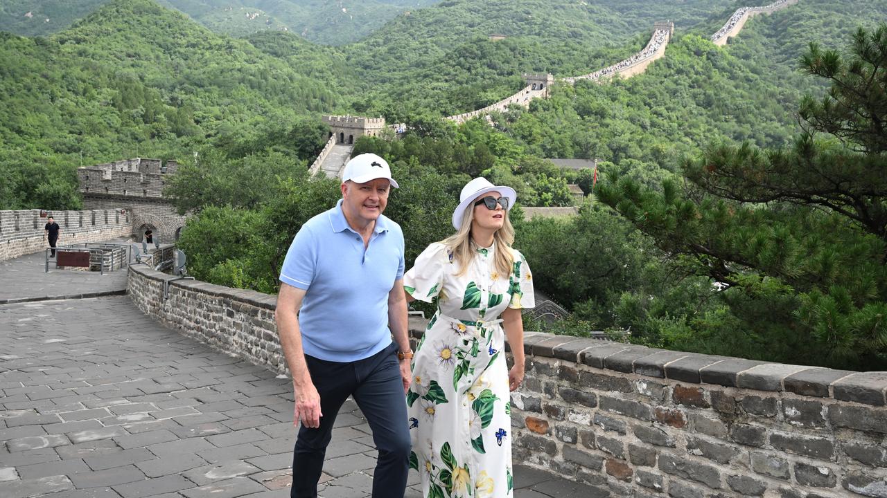 Prime Minister Anthony Albanese and Jodie Haydon Great Wall of China