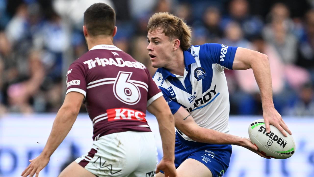 Canterbury's Lachlan Galvin looks to pass.