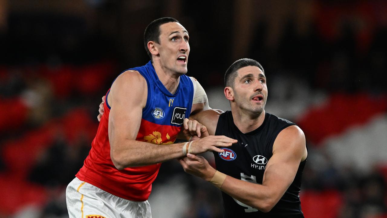 Brisbane veteran Oscar McInerney (left)
