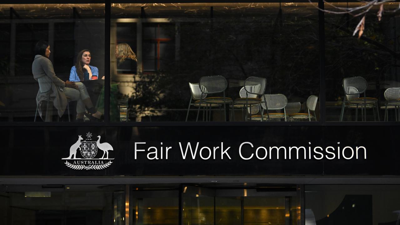 Exterior signage is seen at Fair Work Commission