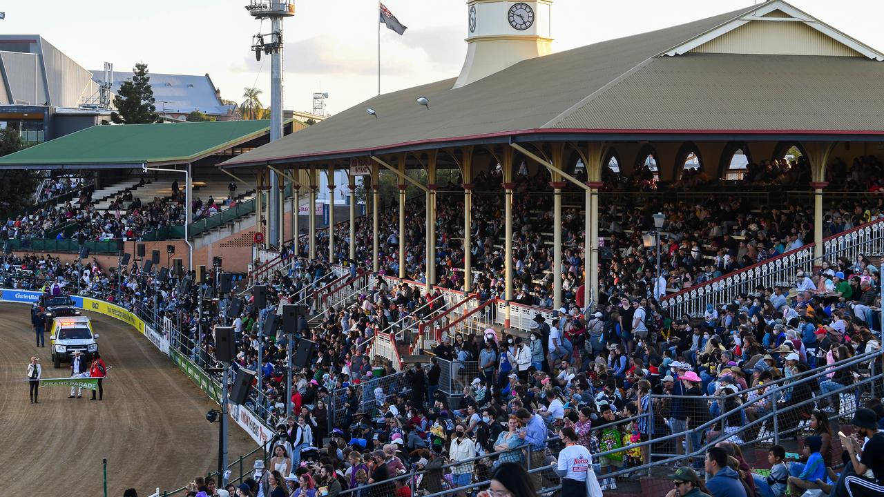 A general view shows the grandstand at the Ekka