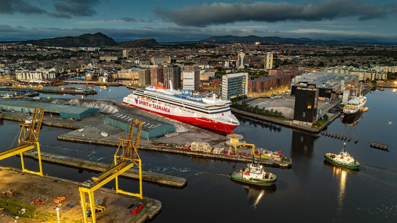 The Spirit of Tasmania IV leaves its berth in Scotland
