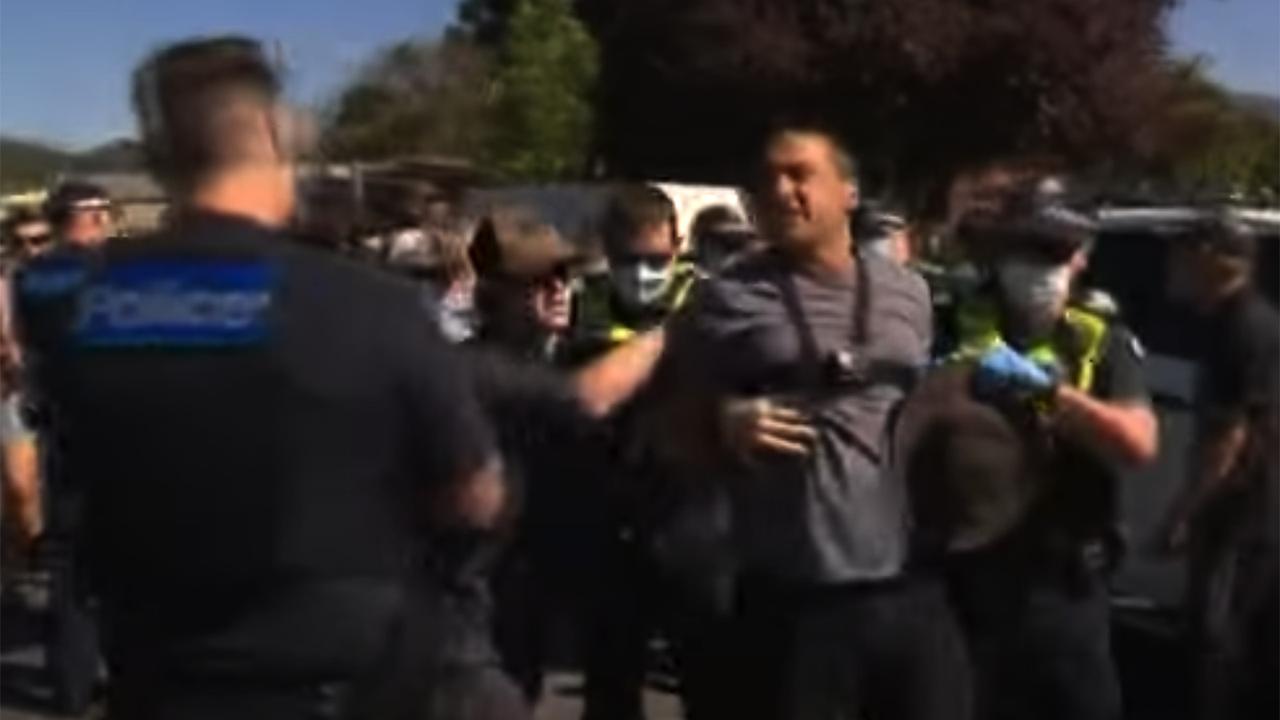 Dezi Freeman's arrest at Myrtleford Magistrates Court in 2021