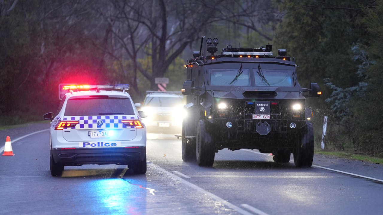 Victorian Police, including armed heavy vehicles