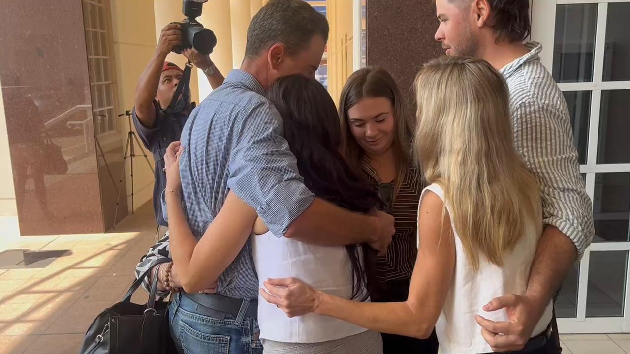 Sebastian Robinson's family embrace