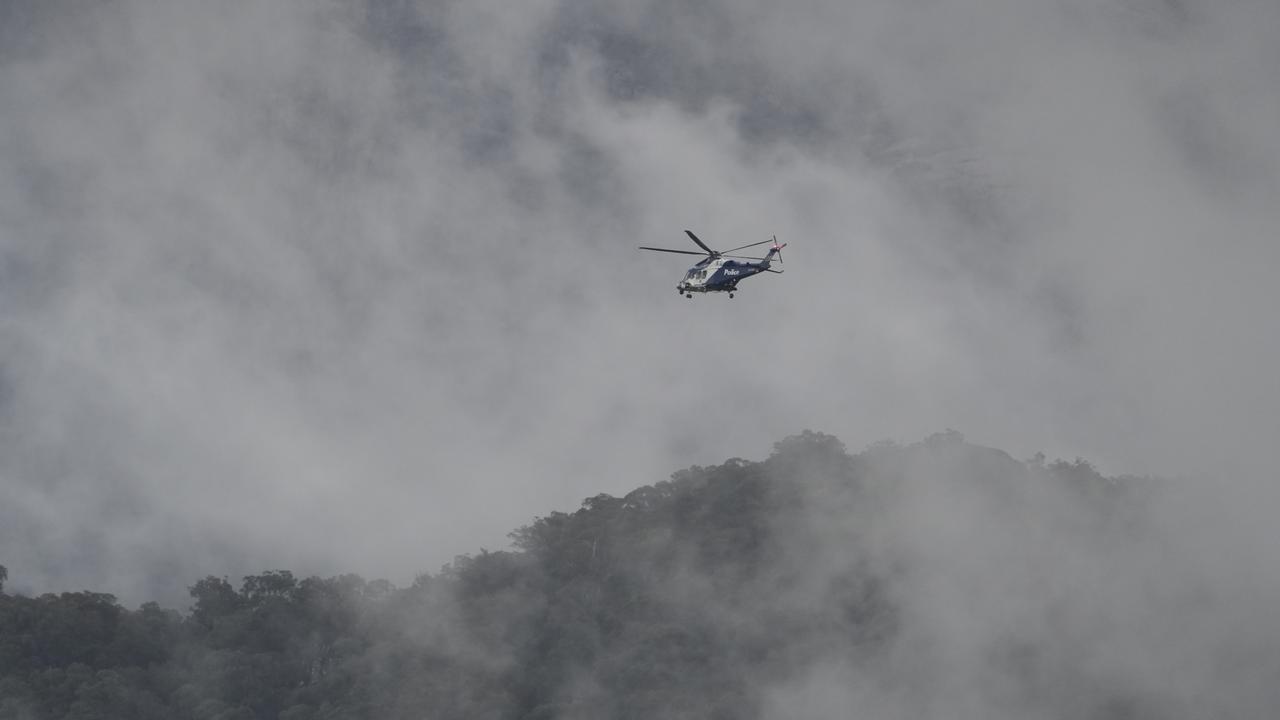 Police helicopter over Porepunkah