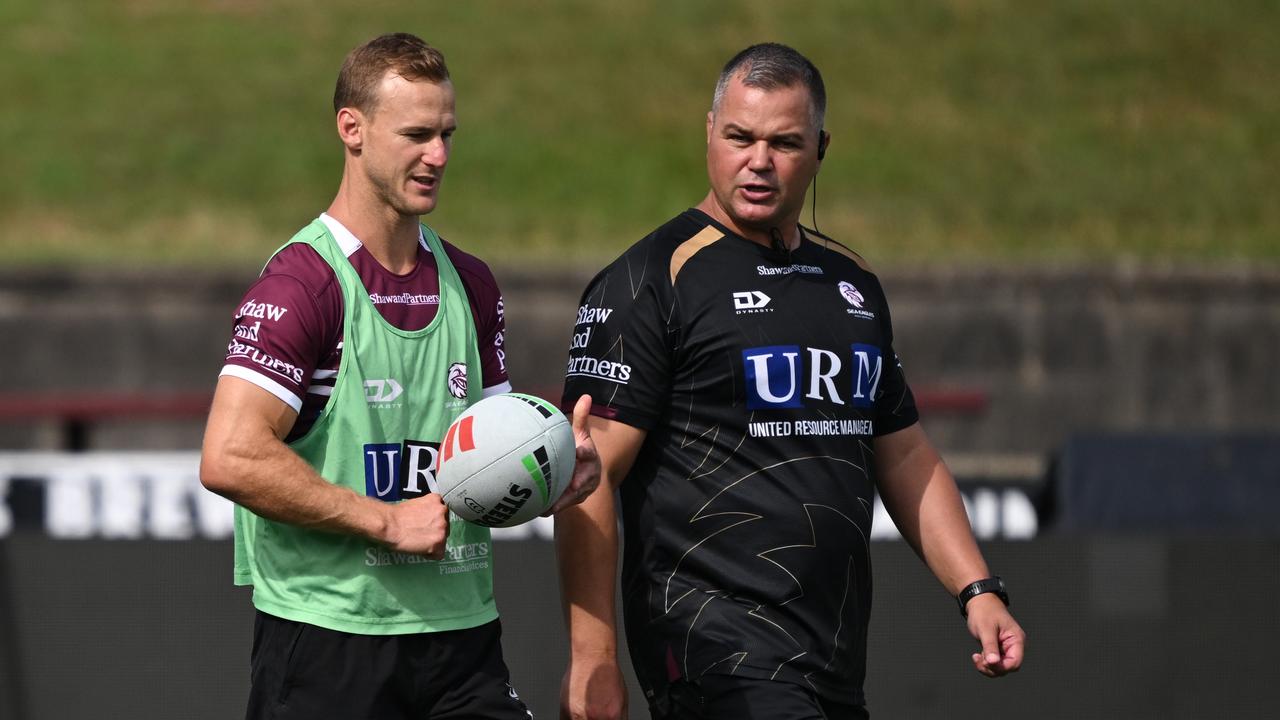 (L-R) Daly Cherry-Evans and Anthony Seibold.