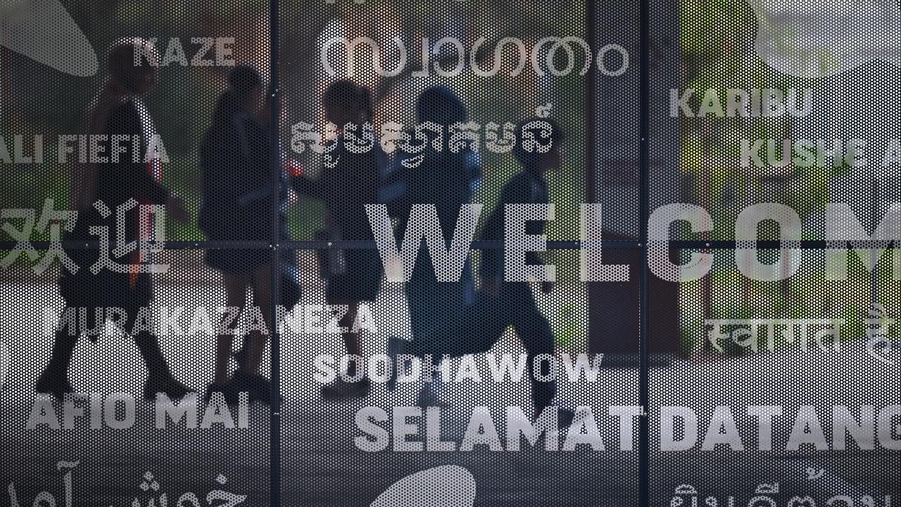 School students behind a screen (file image)