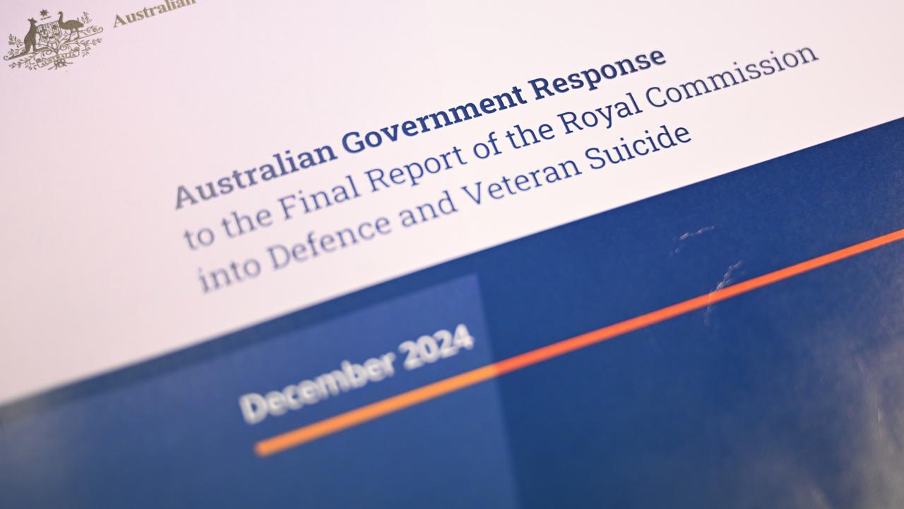 Cover of report on defence and veterans suicide