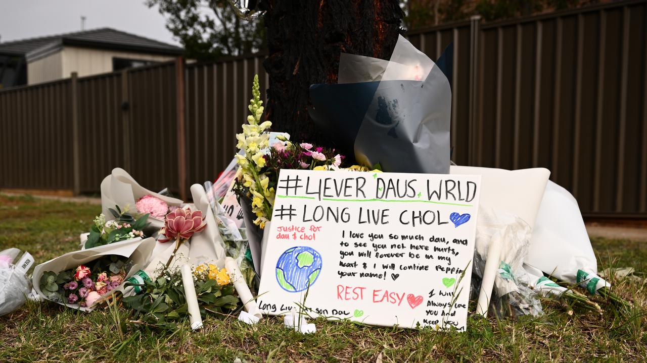 Tributes at the stabbing scene 