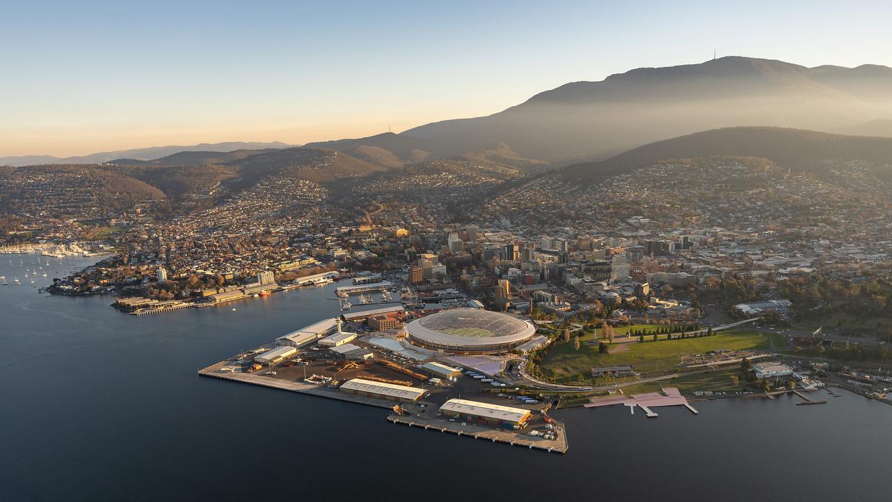 A concept design of the Macquarie Point stadium