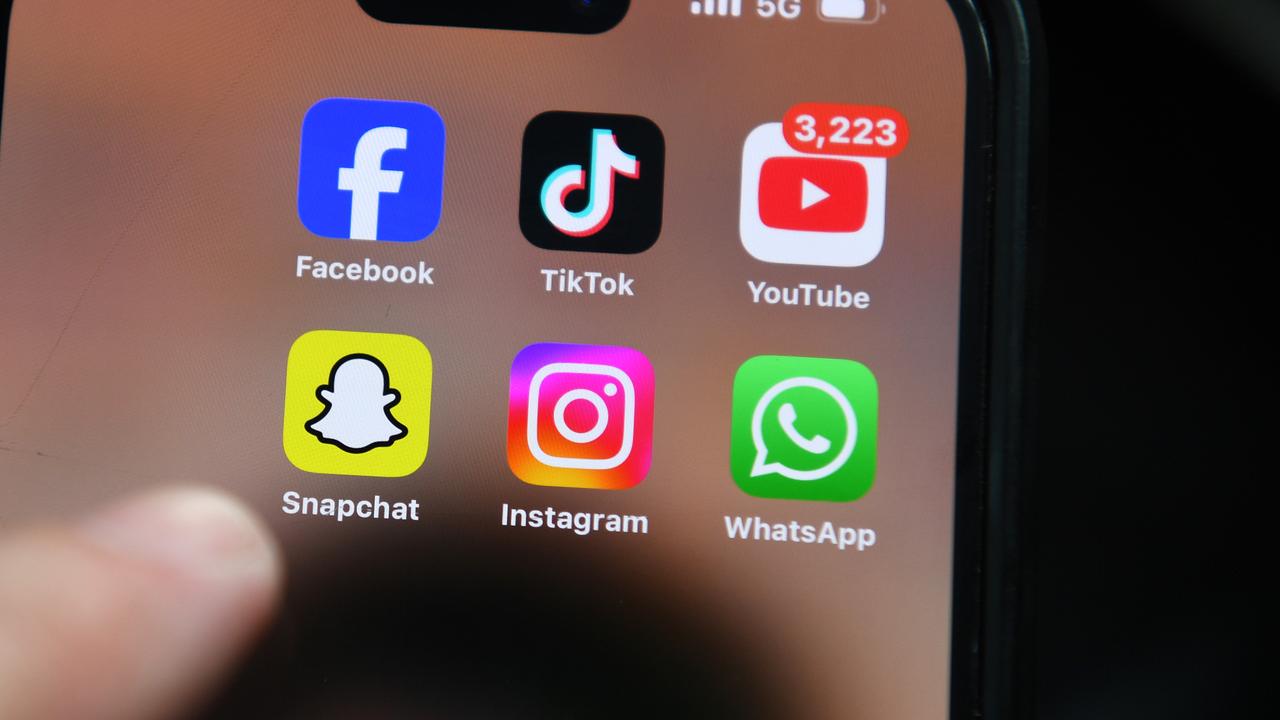 Social media apps on a phone (file image)