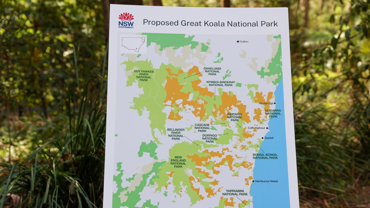 A NSW government map of the Great Koala National Park