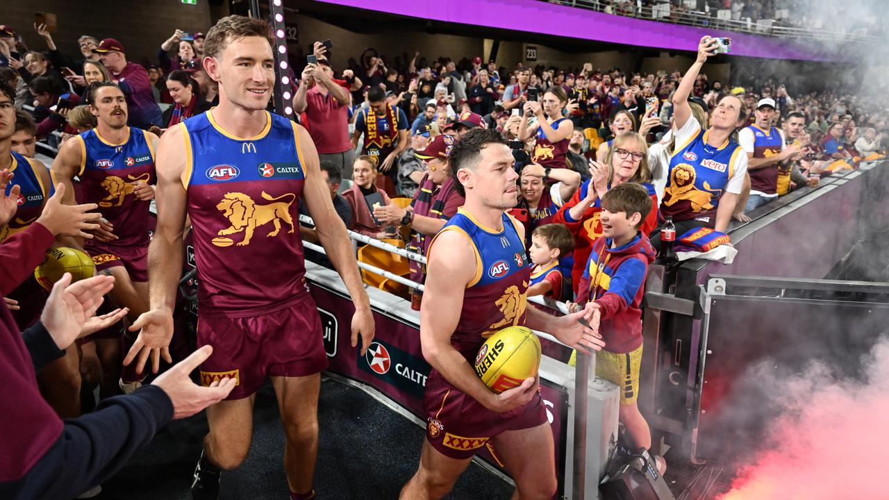 (L-R) Harris Andrews and Lachie Neale.