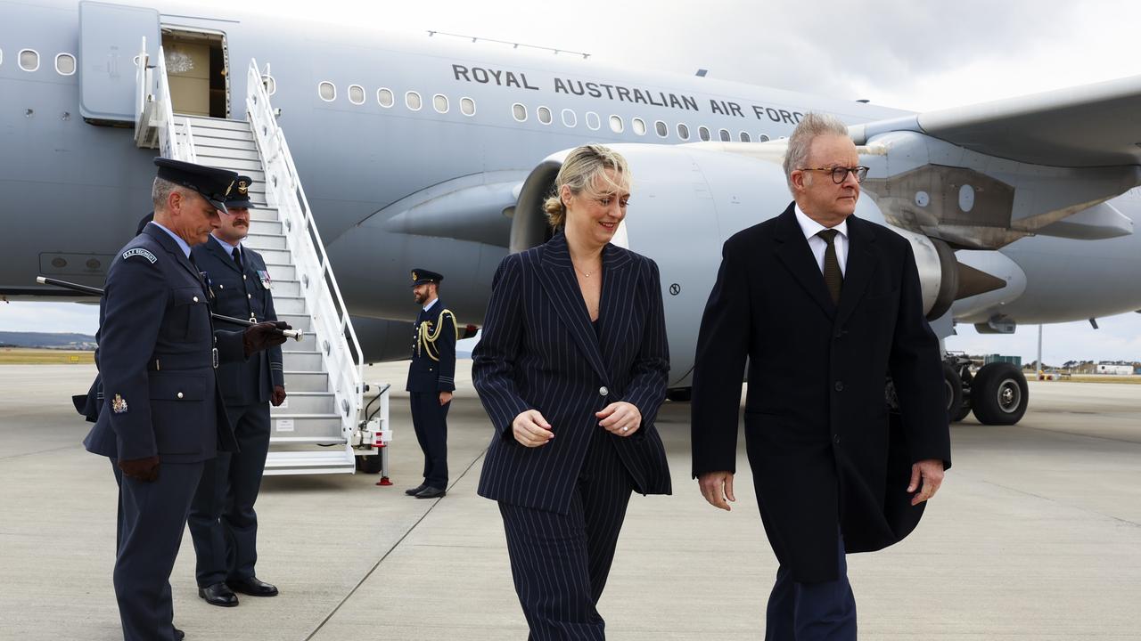 Prime Minister Anthony Albanese and Jodie Haydon Lossiemouth RAF Base