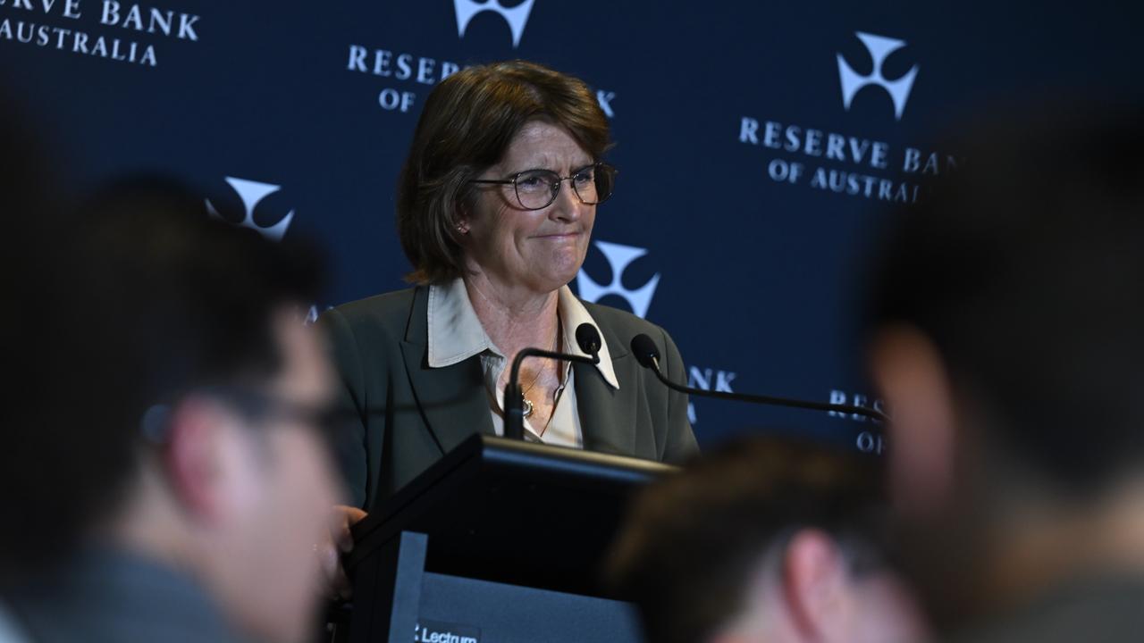 RBA governor Michele Bullock speaks to media