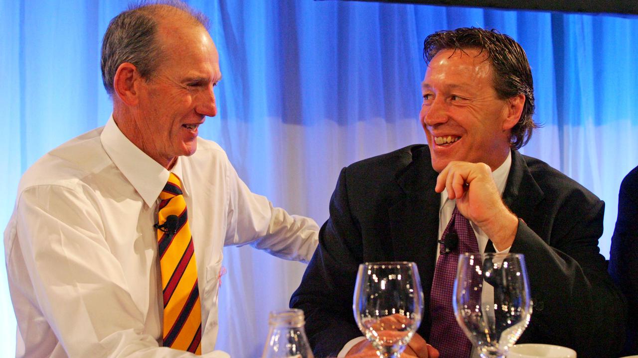 Rival coaches Wayne Bennett and Craig Bellamy.