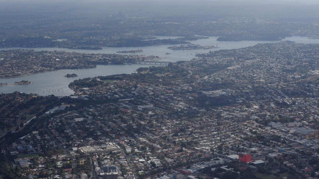 Aerial shot of Sydney's inner west