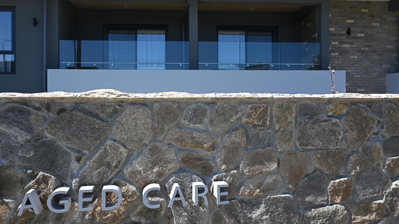 Sign at an aged care facility in Canberra