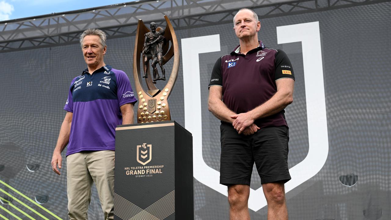 Storm coach Craig Bellamy and the Broncos' Michael Maguire.