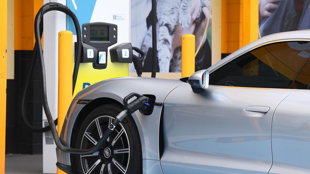 An electric vehicle being charged (file image)