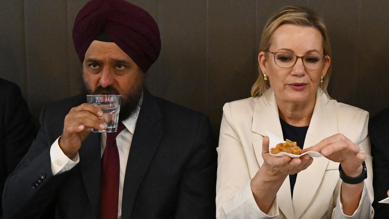 Opposition Leader Sussan Ley eating Indian