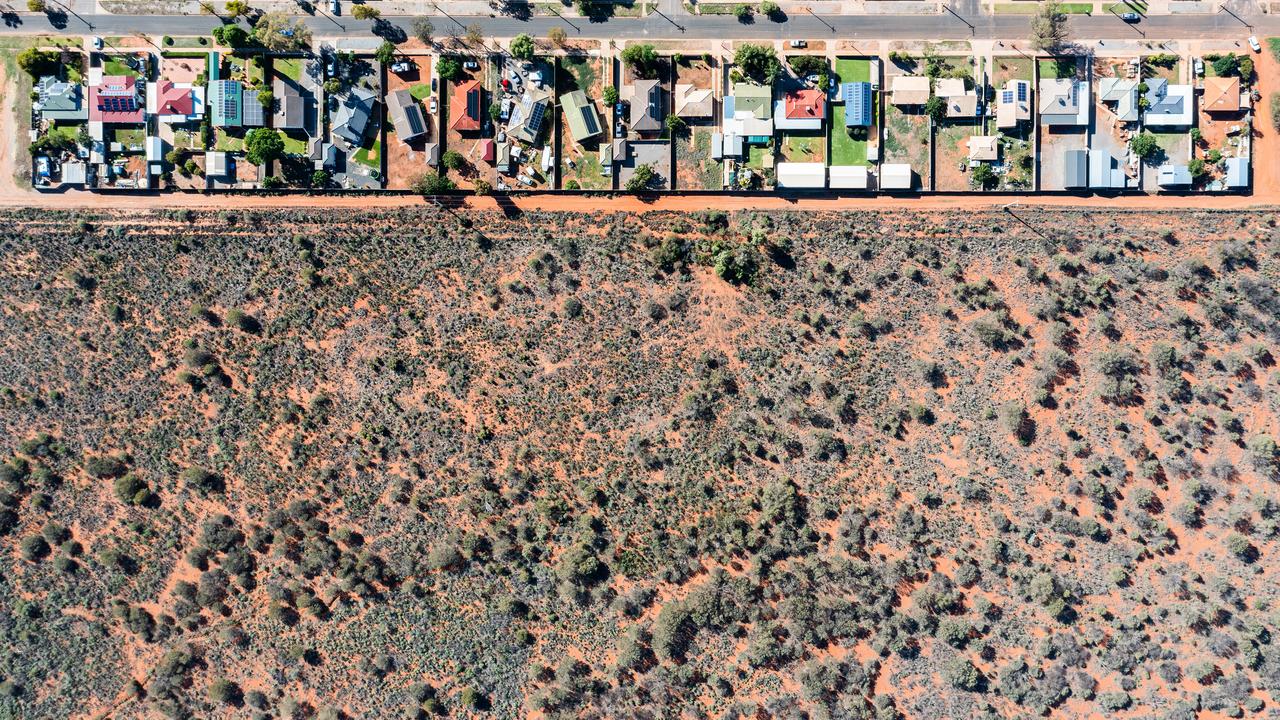 A file photo of homes in western NSW
