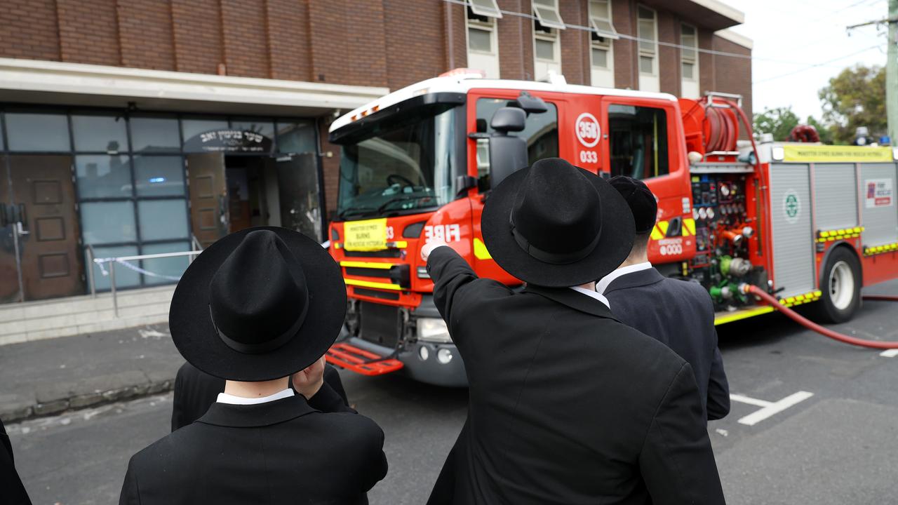 Fire crews at the Adass Israel Synagogue in Melbourne (file image)
