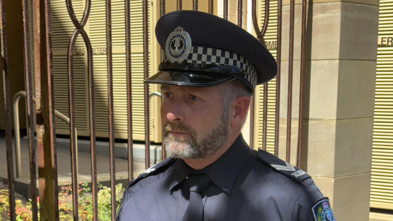 Sgt Julian Blackwell leaves the Coroners Court