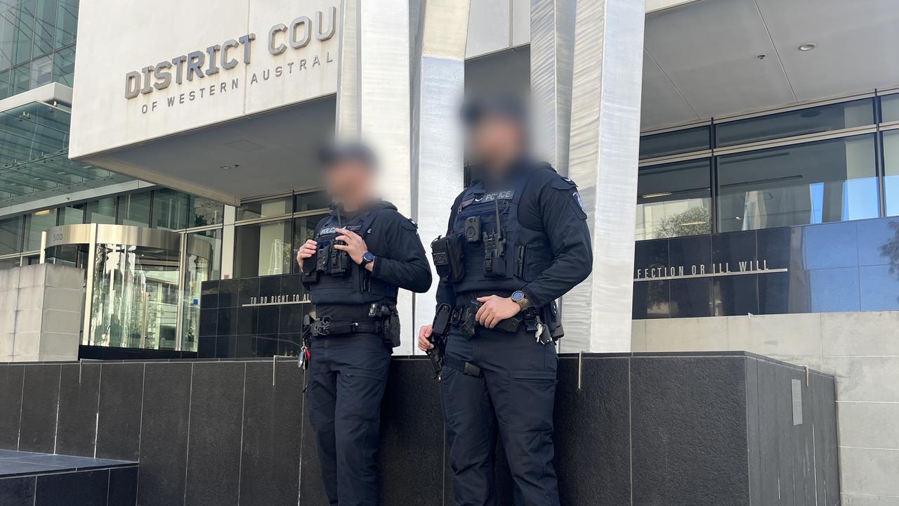 Police outside court
