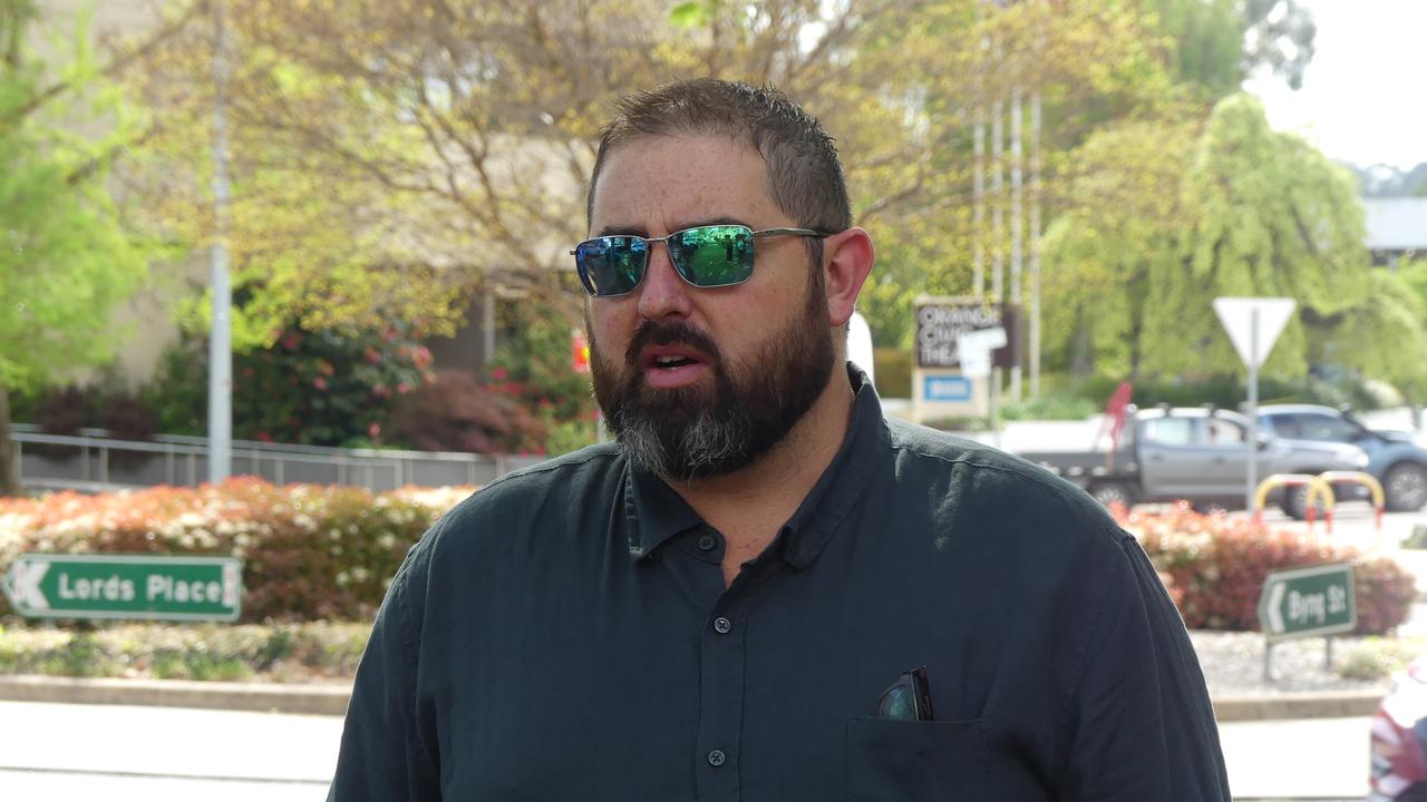 Chris Smith at the inquest into the Eugowra floods, in Orange
