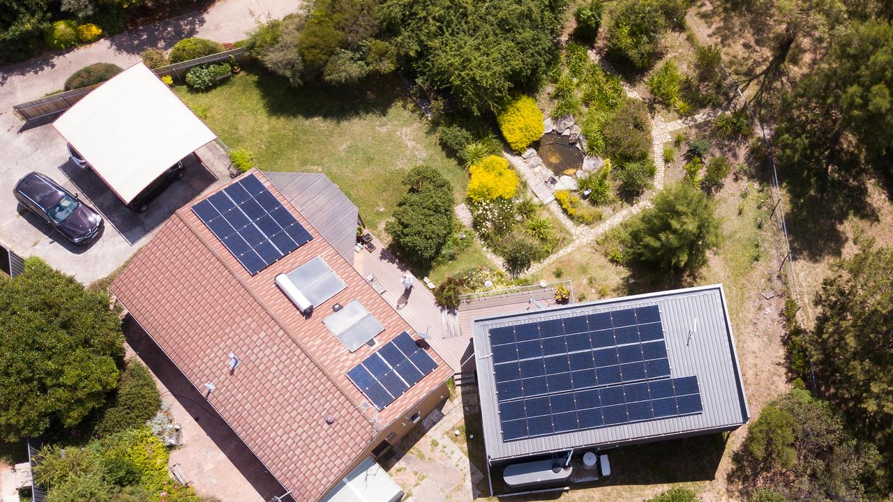 Residential rooftop solar unit on a house in Canberra