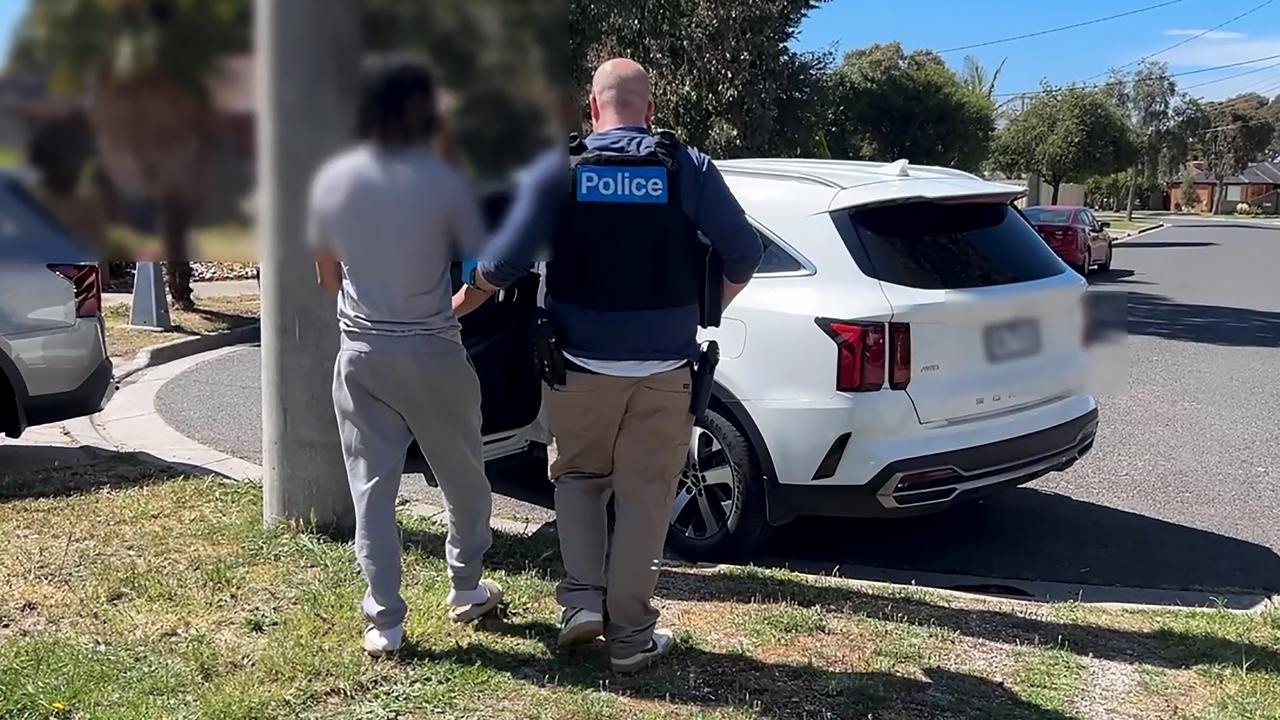 Police arresting a man