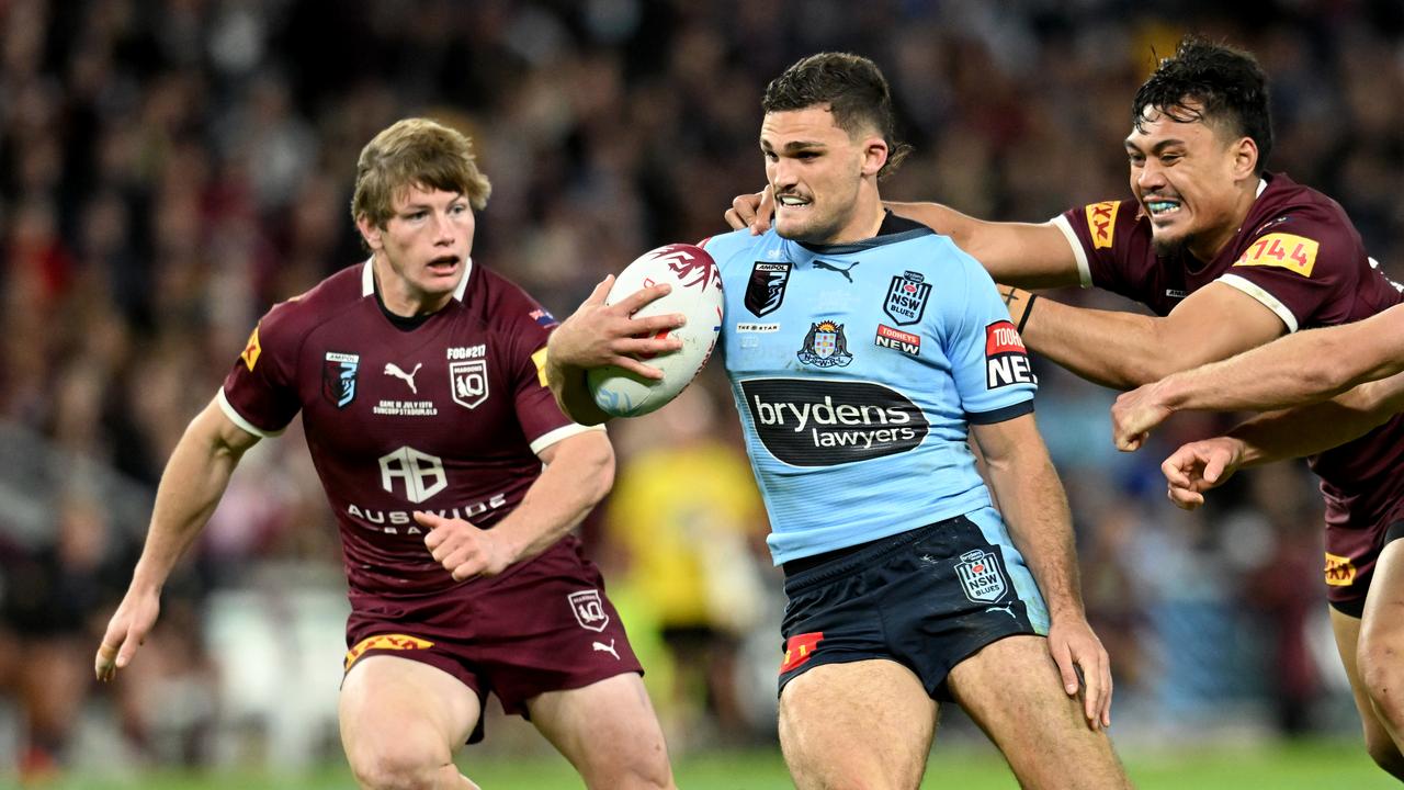 (L-R) Harry Grant and Nathan Cleary.