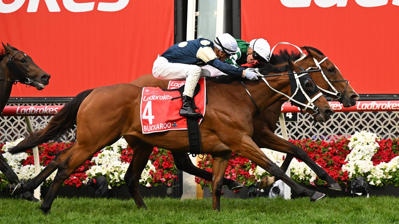 Jockey James McDonald (right)