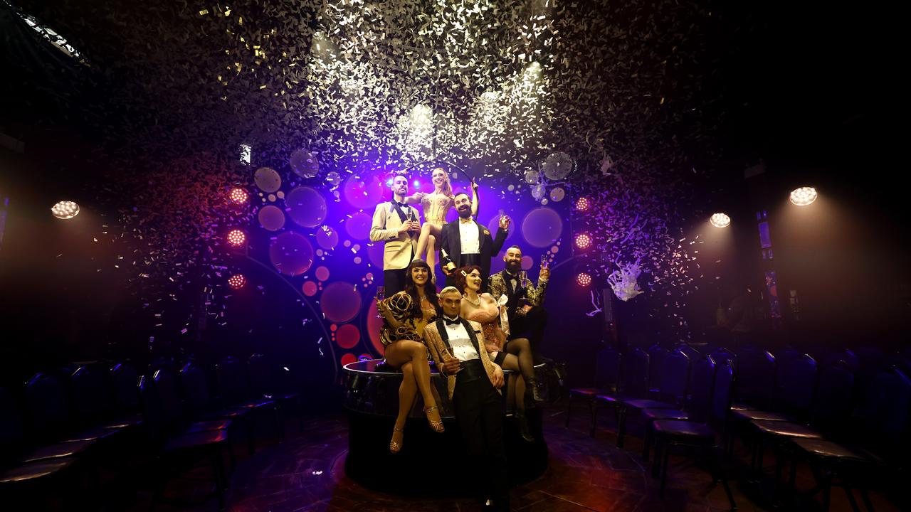 Performers during a preview of the new Spiegel Haus