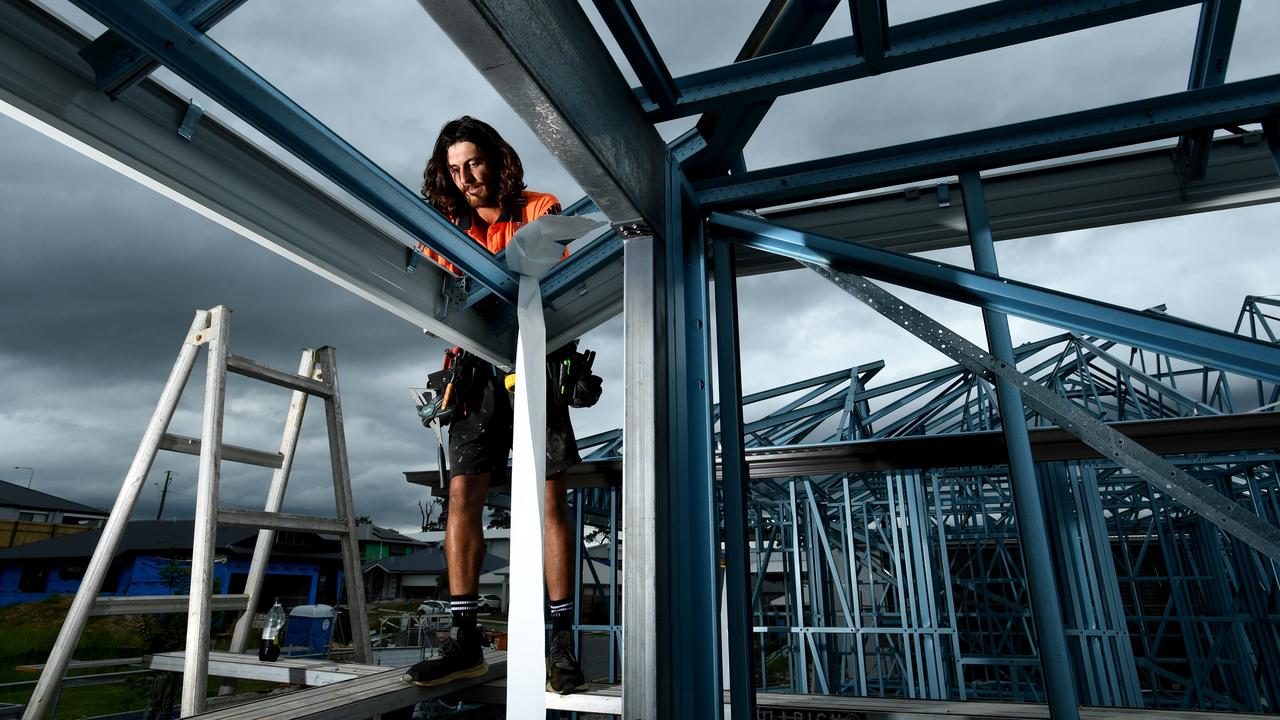 Roofer Troy Phillips working on a new home on the Gold Coast