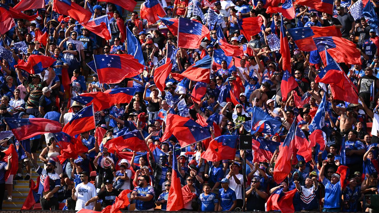 Samoa and Tonga fans.