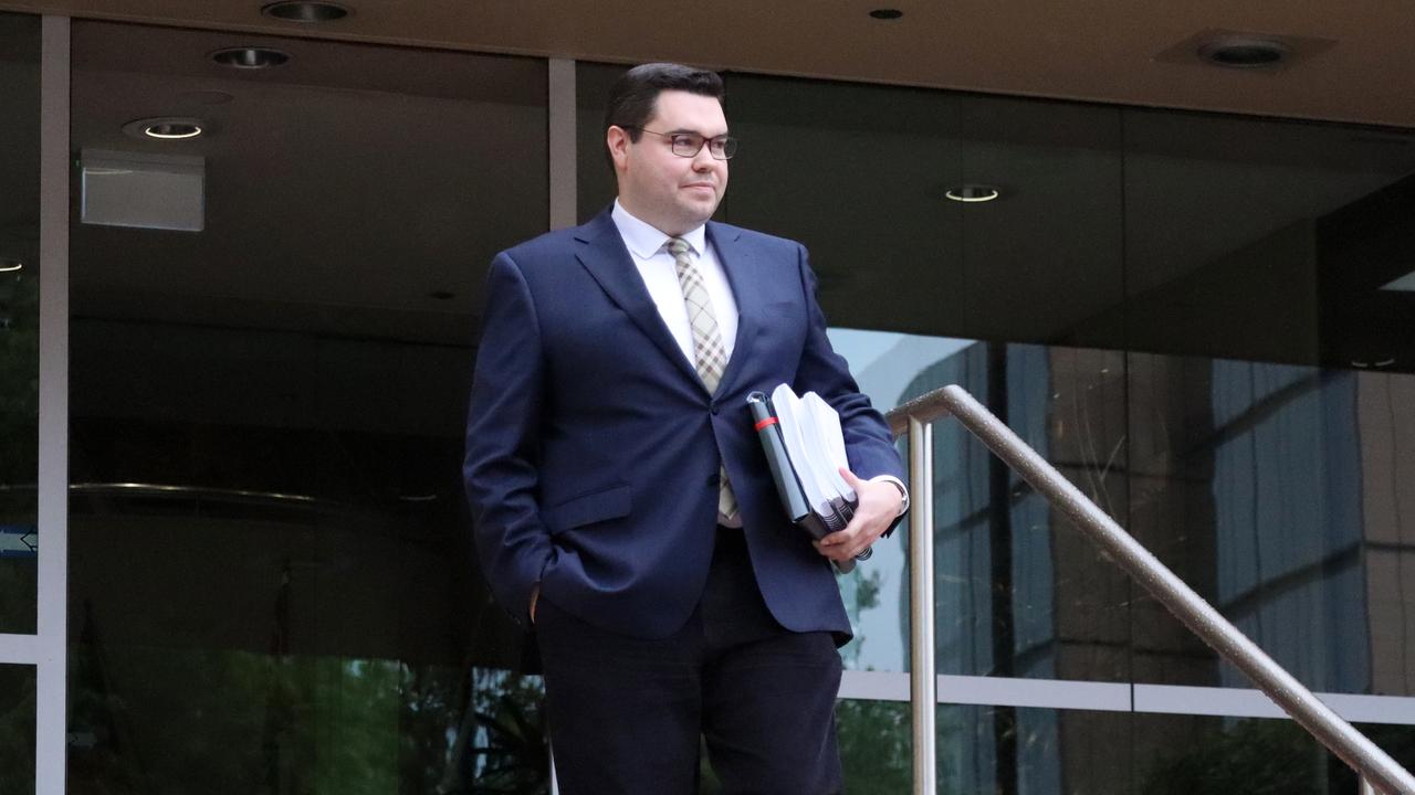 Bruce Lehrmann leaves the Federal Court of Australia in Hobart